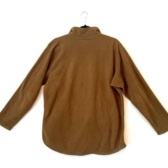Peckham USMC US Marine Corps Polartec Pullover Fleece MEDIUM Brown 1/2 Zip - Picture 2 of 5